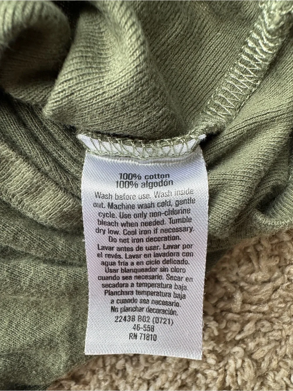 Gerber “Look After Our World” Long Sleeve Bodysuit Baby One Piece 3-6M Green